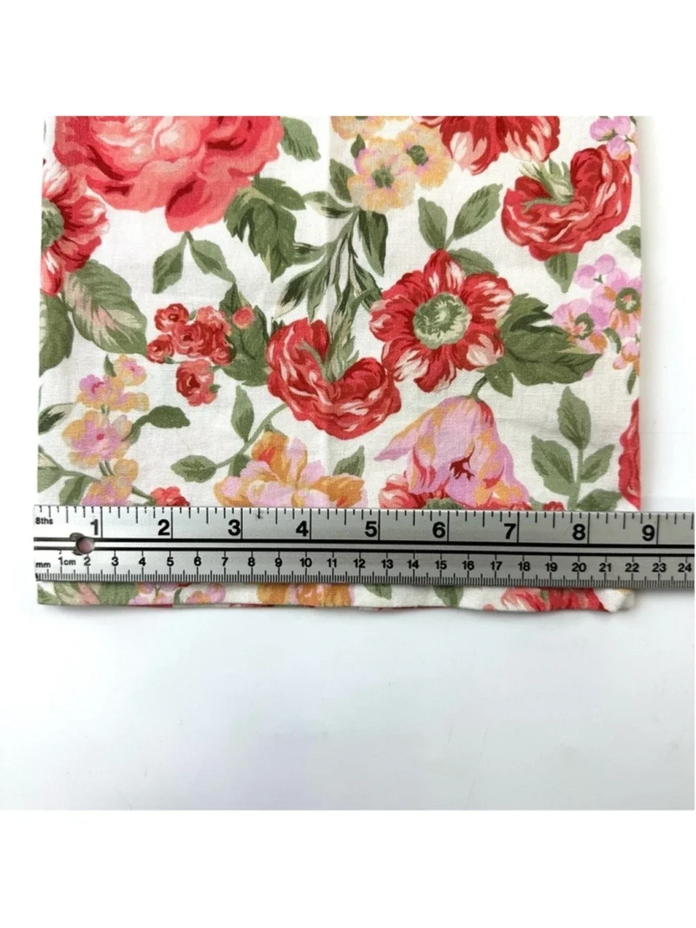 Mango linen cotton floral straight leg pant Size 4 belted Cottagecore Feminine